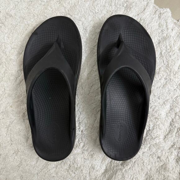 Oofos Original Flip Flops Recovery Arch Support Comfort Casual Black Sz M11 W13 - Picture 1 of 8